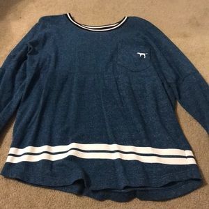 Blue long sleeve varsity tee